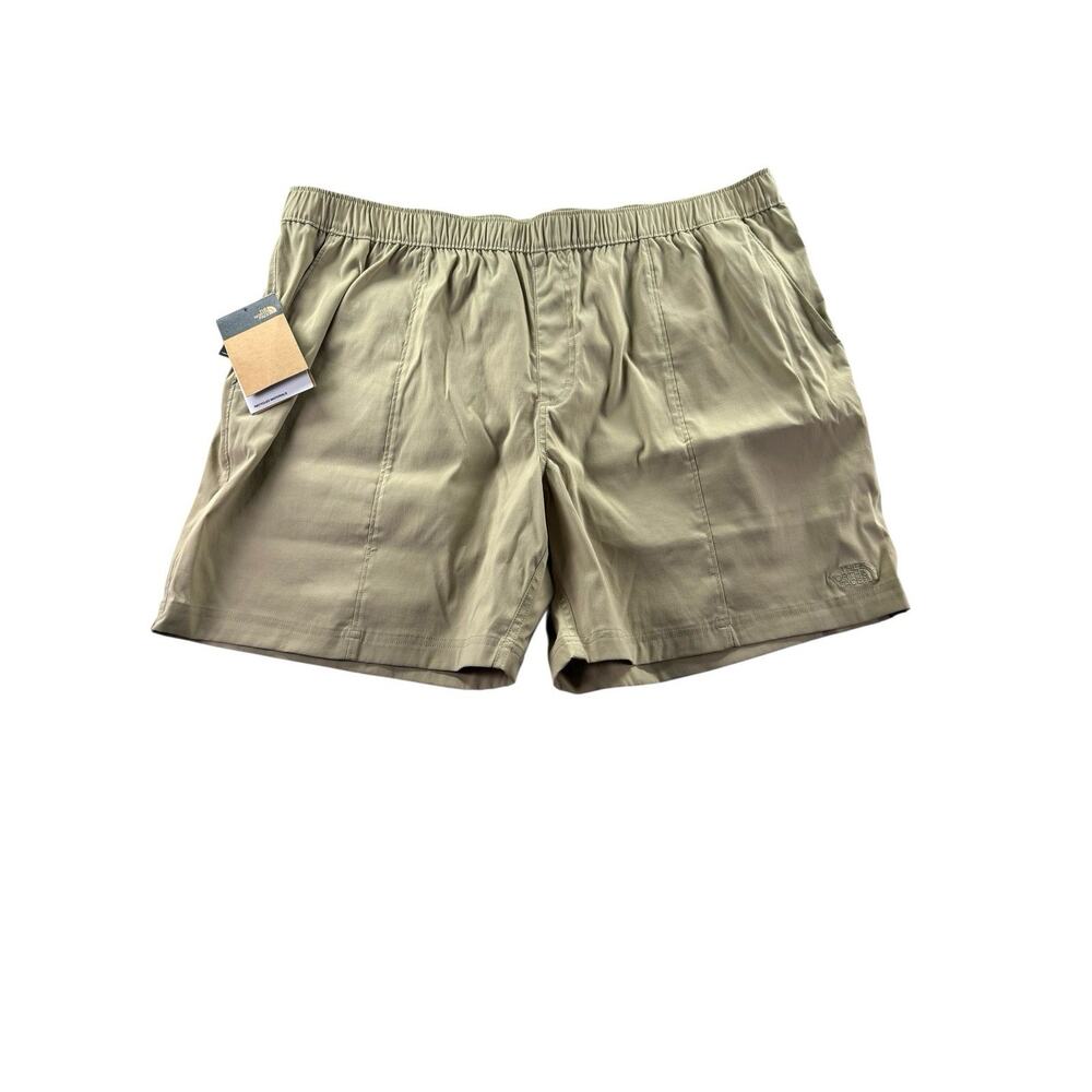 The North Face Class V Pull On Shorts Mens Size 2XL 7” Twill Tan Hiking Relaxed